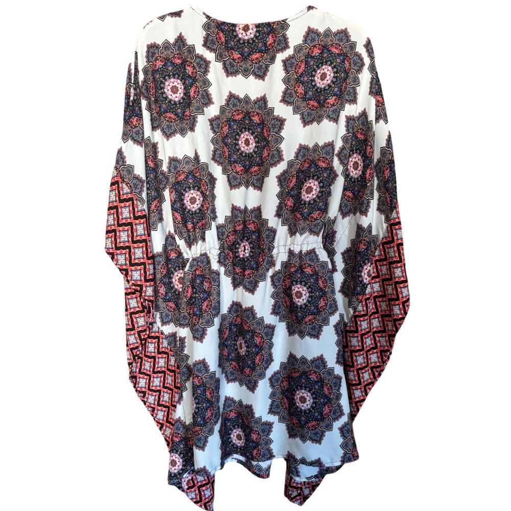 Bebop Boho Dress‎ L Mixed Print Kimono Sleeve Festival Vacation Aesthetic - Picture 2 of 6